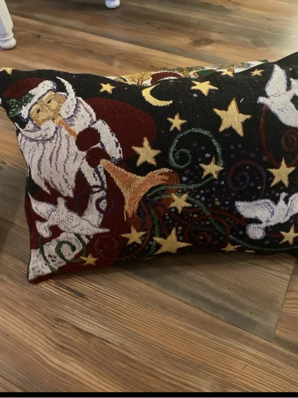 Set of Vintage Christmas Santa & Snowman Decorative Throw Pillows